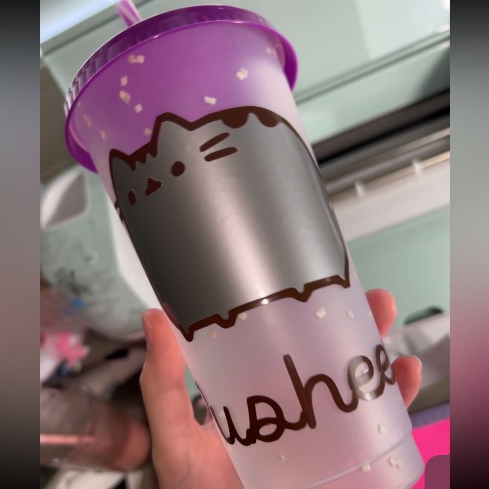 Personalized Pusheen themed cold cup